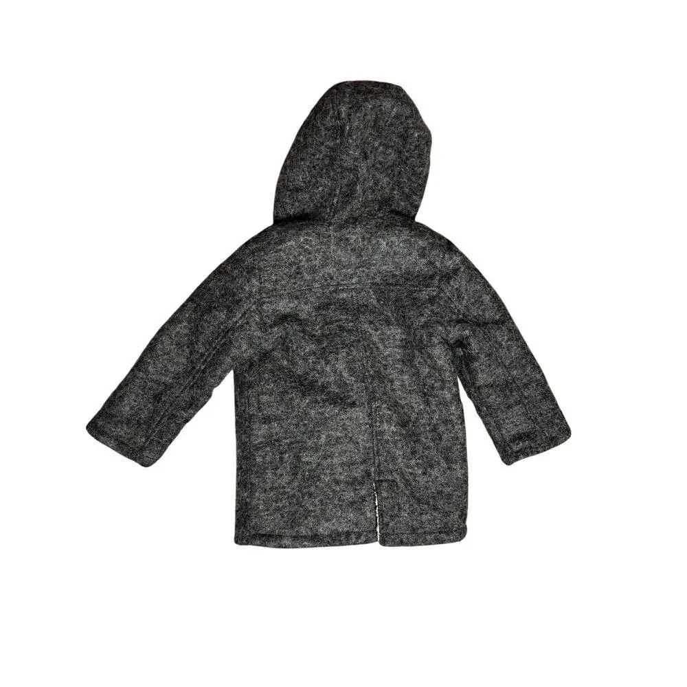 Mayoral Boys Winter Coat 24M Gray Sherpa Lined Hooded Jacket Toddler